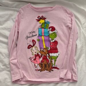 Pink Grinch Kids Long Sleeve Shirt